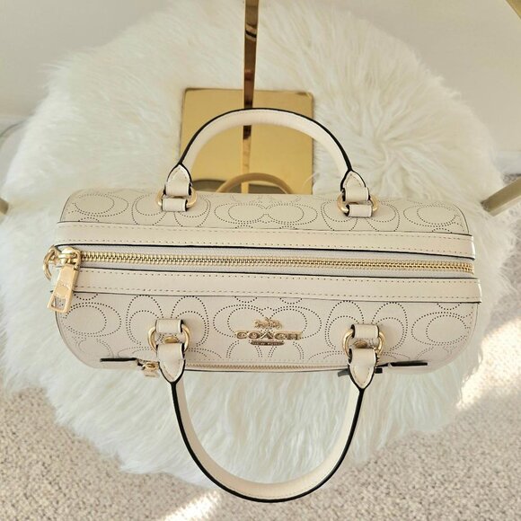 Coach Rowan Satchel/Crossbody Bag Chalk/Gold (LIKE NEW!) - Picture 7 of 13